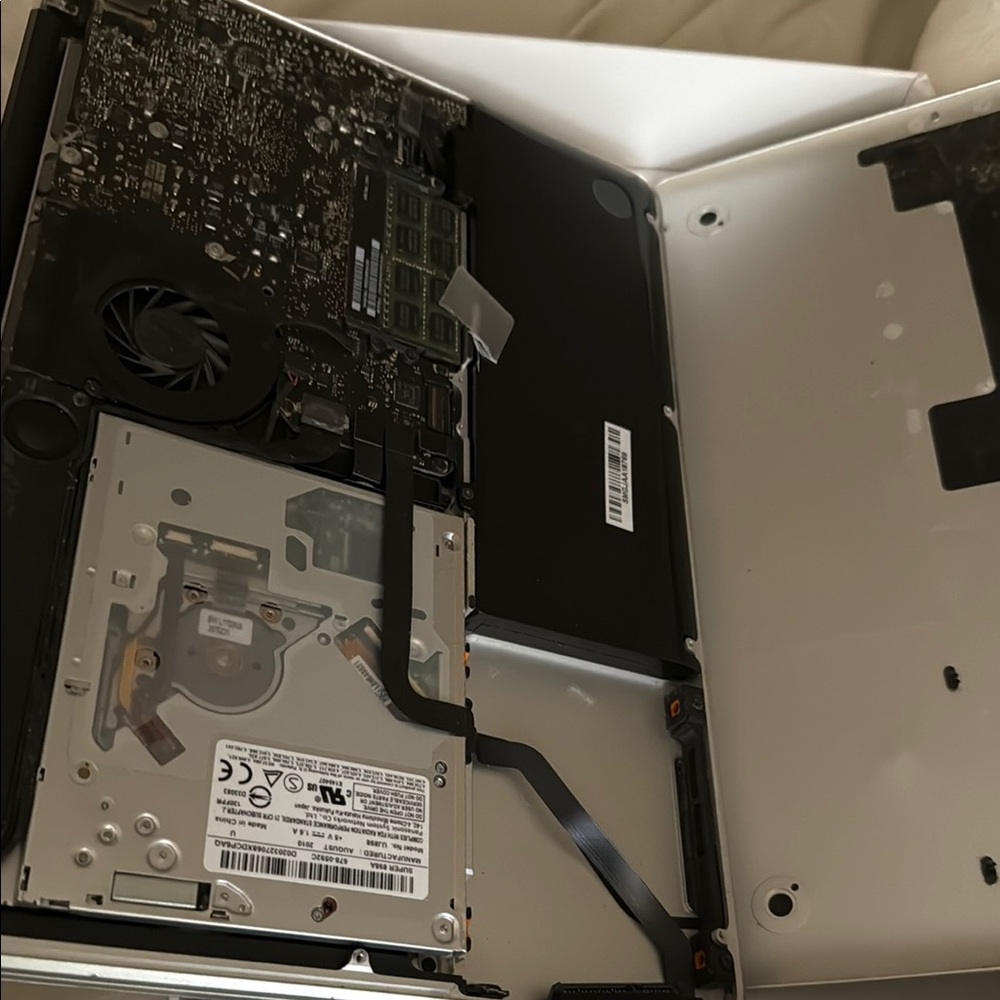 Apple Laptop Internal Components - Black and White